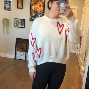 Cute heart sweater perfect for the winter and Valentine’s Day!